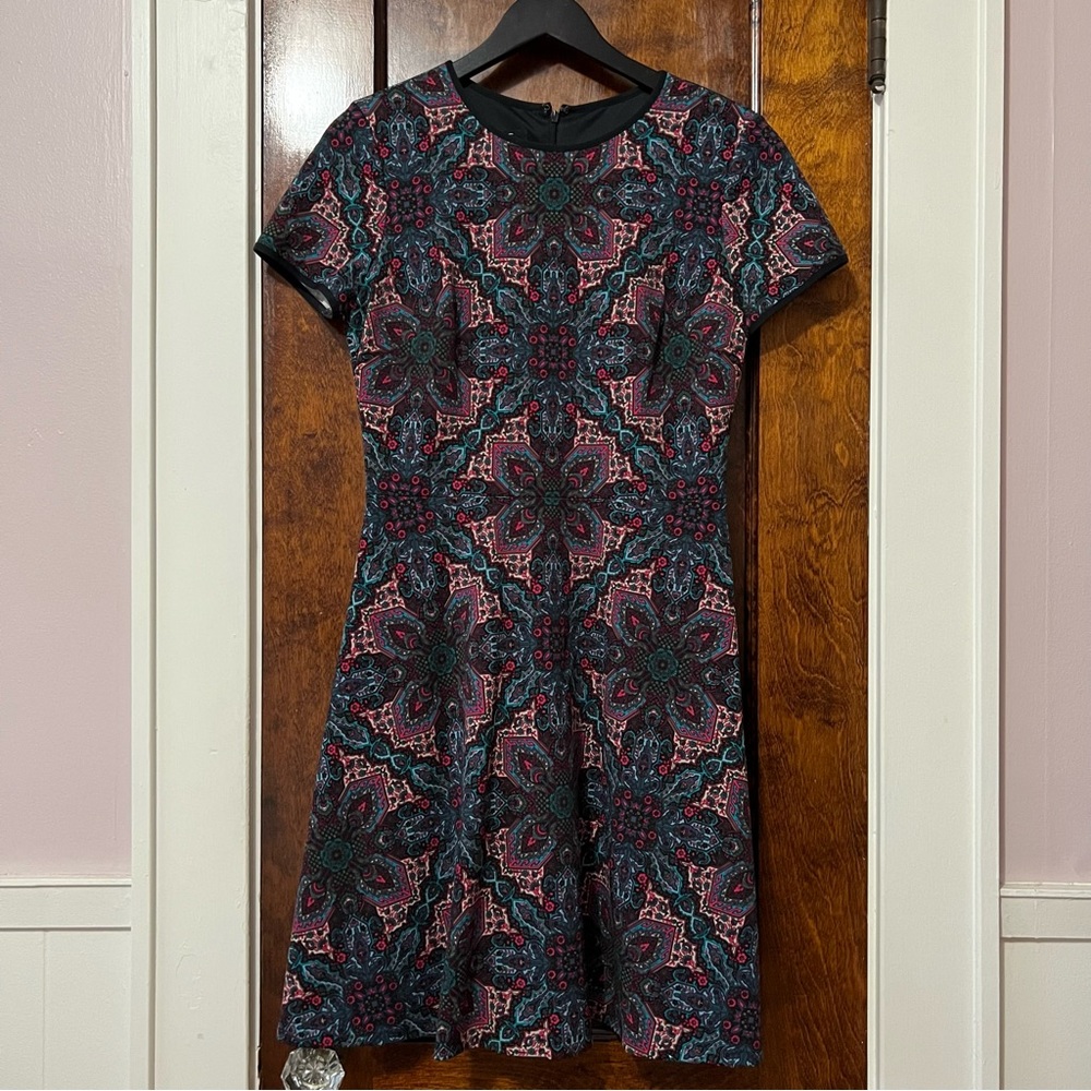 Adorne A-line cap-sleeve dress